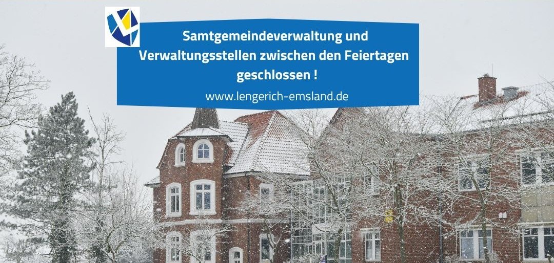 Blick auf die Samtgemeindeverwaltung im Schnee