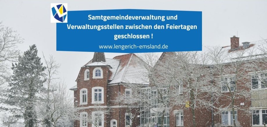 Blick auf die Samtgemeindeverwaltung im Schnee