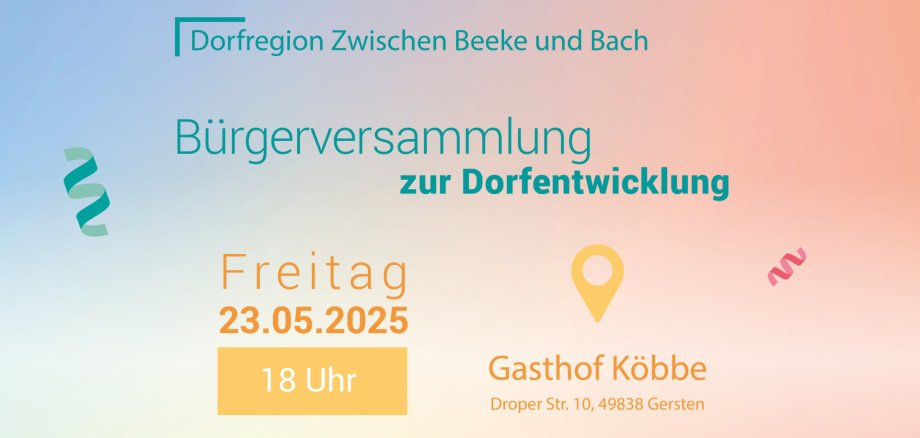 Plakat Bürgerversammlung zur Dorfentwicklung