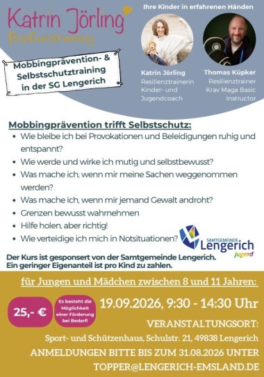 Mobbingprävention trifft Selbstschutz 1 Kinder werden im Alltag immer wieder mit Herausforderungen konfrontiert: Beleidigungen, Ausgrenzung, Provokationen oder Konflikte.