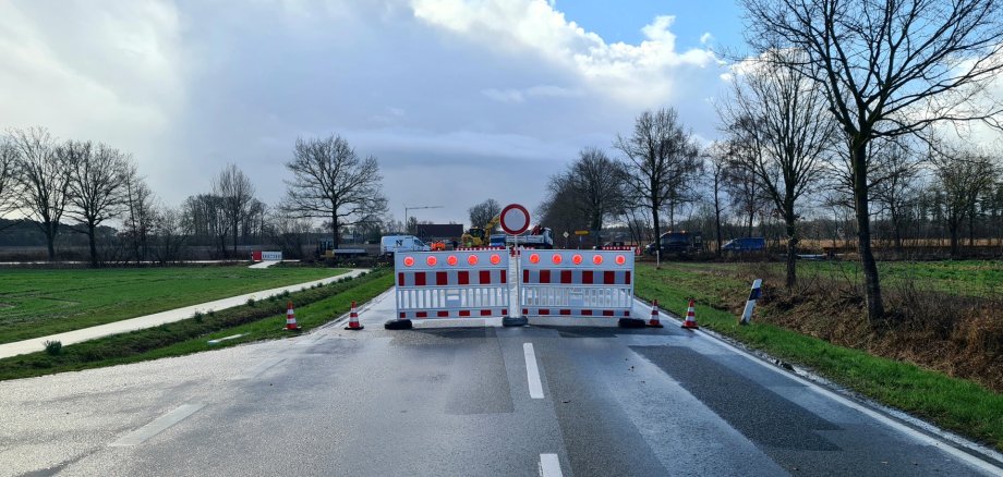 Bild der Oststraße mit den aktuellen Sperrungen