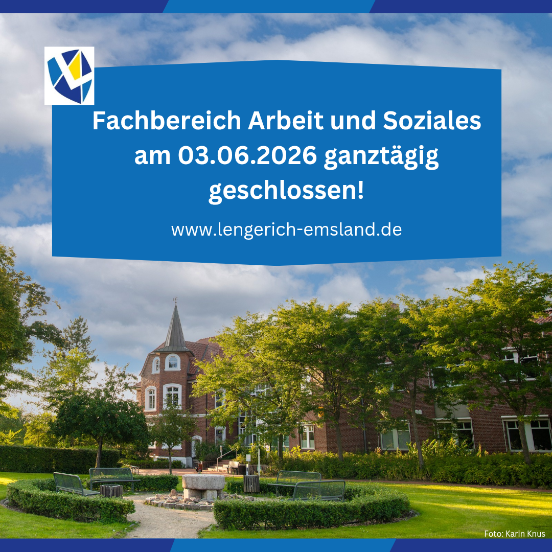 Fachbereich Arbeit und Soziales geschlossen Fachbereich Arbeit und Soziales geschlossen