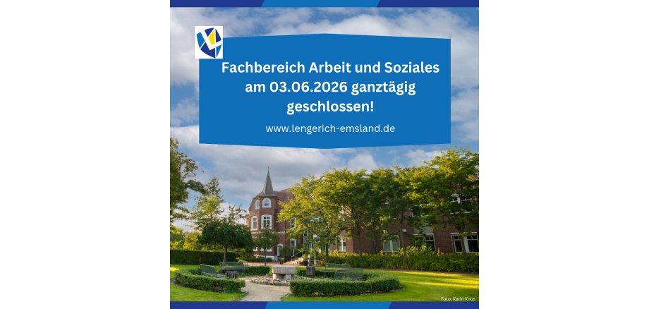 Fachbereich Arbeit und Soziales geschlossen Fachbereich Arbeit und Soziales geschlossen