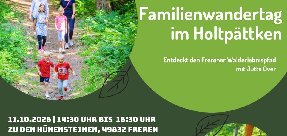 Familienwandertag im Holtpättken - Entdeckt den Frerener Walderlebnispfad mit Jutta Over