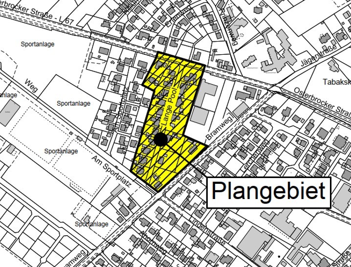 Übersichtsplan vom Geltungsbereich B-Plan Nr. 1 „Am Sportplatz“ 2. Änderung 