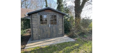 Bild vom neuen Gerätehaus an der Boule-Anlage
