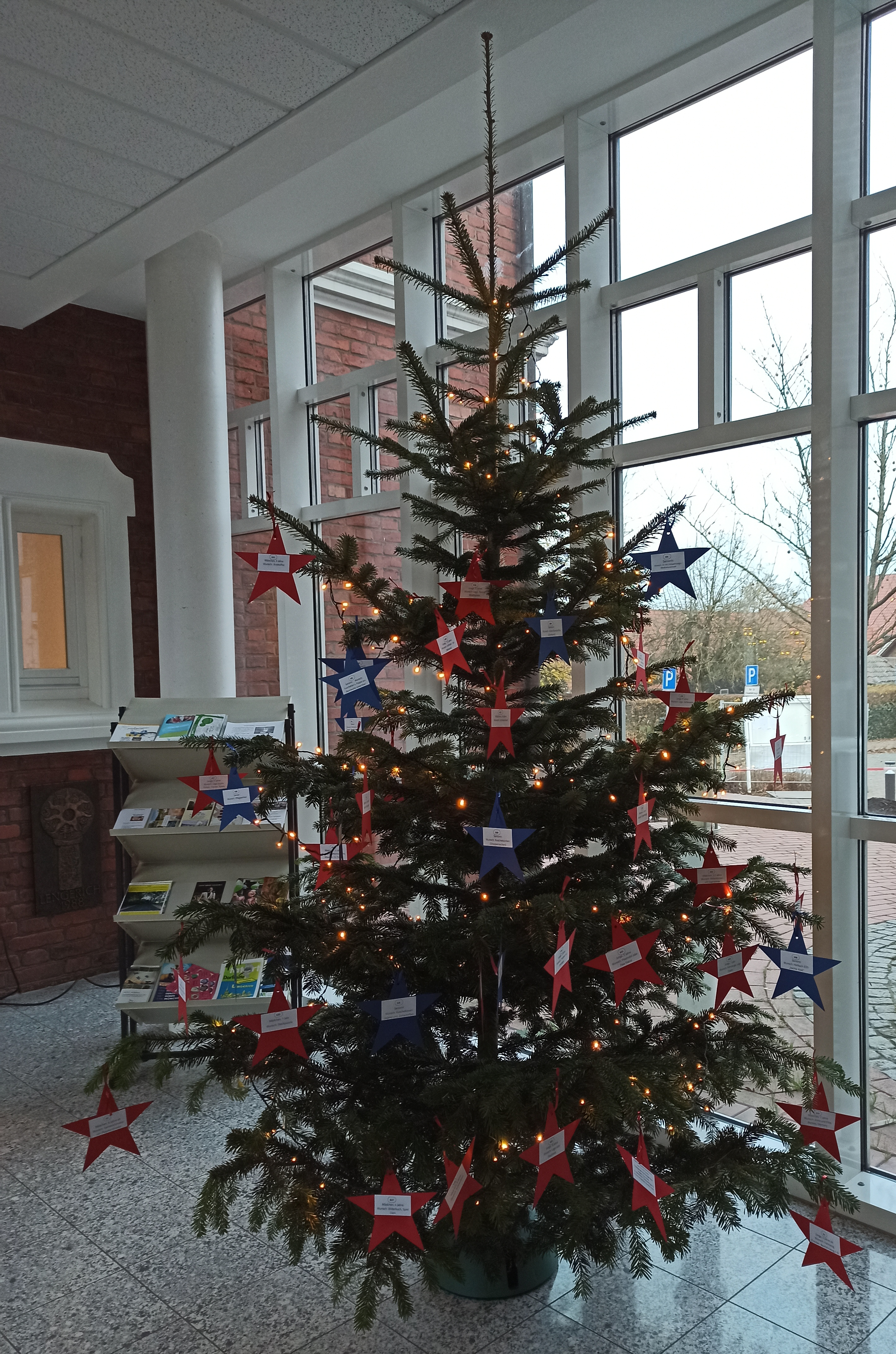Weihnachtswunschbaum mit Sternen